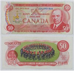 1975 Canada $50 Note with the RCMP on reverse.