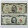 Image 1 : 1953 and 1963 USA $5 Notes. 2pcs