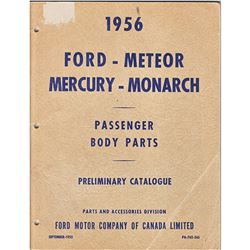 1956 Ford - Meteor Mercury Monarch Passenger Body Parts Catalogue (issued September 1955)