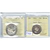 Image 1 : 1953 Small Date 25ct ICCS MS64 & 1953 Small Date 50ct ICCS MS62 Cameo. 2pcs