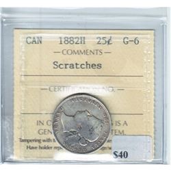 1882H Canada 25-cent ICCS Certified G-6 (scratches)