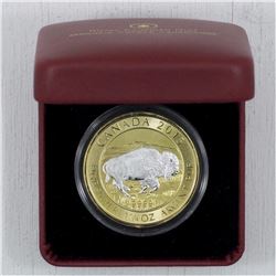 2015 Gold Plated 1.25oz Fine Silver Buffalo Commemorative with Display Case and capsule. No Tax
