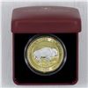 Image 1 : 2015 Gold Plated 1.25oz Fine Silver Buffalo Commemorative with Display Case and capsule. No Tax