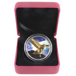 2015 Colourized Red Tailed Hawk Commemorative $5 SML with Display Case and capsule. No Tax