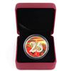 Image 1 : 2013 Colourized and Gold Plated 25th Anniversary of the $5 Silver Maple Leaf with Display Case and c