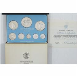 1977 Coinage of  Belize Sterling Silver 8-coin proof bird set