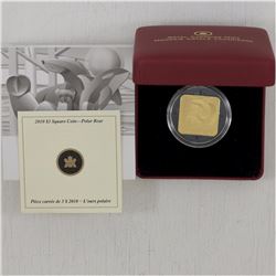 2010 RCM Issued Wildlife Conservation Series $3 Square .925 Silver Polar Bear coin.