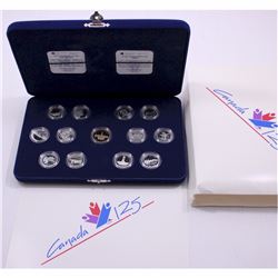 1992 Canada '125' Proof Sterling Silver Quarter Set With Loonie issued by the RCM.