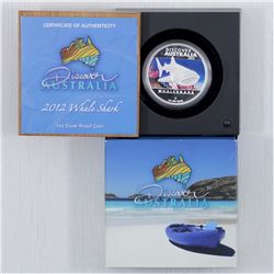 2012 Discover Australia Great White Shark 1oz $1 .9999 Fine Silver Proof Coin (Tax Exempt)