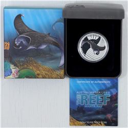 2012 Australia Manta Ray 1/2 oz 50-cent Silver Proof Coin (Tax Exempt)