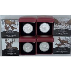 RCM lot of 2014 $20 Fine Silver White Tailed Deer Series Coins. (Tax Exempt). You will receive the f