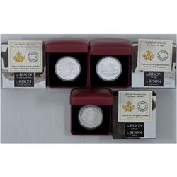 RCM Lot of Canada 2014 $20 Fine Silver Bison Series. You will receive the 2014 "Portrait", 2014 "The