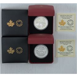 RCM Lot of 2014 $5 Fine Silver Tradition of Hunting Series coins. You will receive the 2014 Traditio