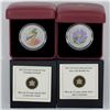 Image 1 : RCM Lot of  2 x 2012 25-cent Cupronickel Coloured coins. You will receive a 2015 25c Coloured Aster 