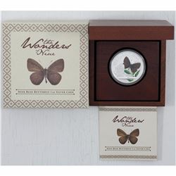 2014 Niue Island 1oz Silver Proof Blue Butterfly $2 Coin Issued by the New Zealand Mint (Tax Exempt)