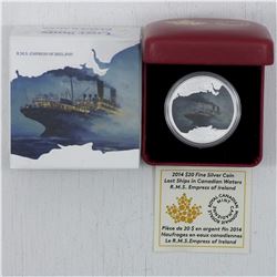 2014 $20 R.M.S Empress of Ireland Lost Ships In Canadian Waters Coin - #1 in Series (TAX Exempt) - s