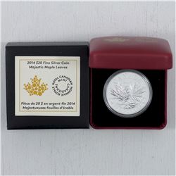 2014 $20 Majestic Maple leaves Fine Silver Coin issued by the Royal Canadian Mint (TAX Exempt)