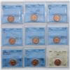 Image 1 : Estate Lot of Canada CCCS/ICCS Certified 1-cent Coins. You will receive the 1955 CCCS MS-63,  1957 C
