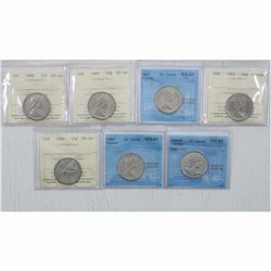 Estate Lot of Canadian Certified 50-cent coins 1968-2005.  You will receive the following coins: 196