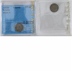 1903 Small H Canada 5-cent CCCS Certified EF-45