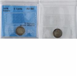 1918 Canada 5-cent CCCS Certified AU-50
