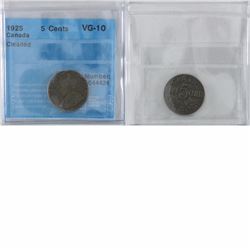 1925 Canada 5-cent CCCS Certified VG-10