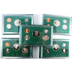 Estate Lot of 5 x 1994-1998 United States Mint Proof Sets. The dates you will receive are: 1994, 199