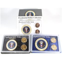 2009 USA $1 Presidential Uncirculated, Gold Plated and Platinum Plated Sets. Includes 4 sets, each c