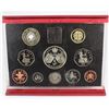 Image 1 : Royal Mint 1997 UK Deluxe Proof Coin Collection With COA 10 Coin Set - Red Case (tattered outer box)
