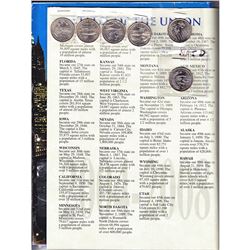 1999-2009 United States Commemorative Statehood Quarter Collectors Album with coins. You will receiv
