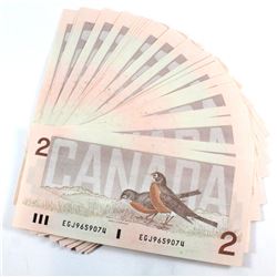 35 x 1986 $2.00 Notes with Consecutive Serial Numbers all in UNC Condition.