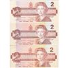 Image 2 : Set of 3 x 1986 replacement $2.00 Notes in Average Circulated Condition.