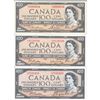 Image 1 : Complete Signature Type Set of the 1954 Modified Portrait $100 Note.  Lot included 3 x $100 Notes; o