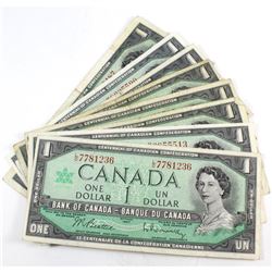 Lot of 8 different 1967 $1.00 Notes with 8 different Prefixes