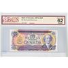 Image 1 : 1971 $10.00 Note from the Bank of Canada; cat code BC-49a, Beattie-Rasminsky signatures, Prefix DA, 