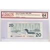 Image 1 : 1991 Replacement $20.00 Note from the Bank of Canada; cat code BC-58aA, Thiessen-Crow signatures, Pr