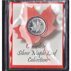 1989 Issue 1oz .9999 Fine $5 Silver Maple Leaf in deluxe holder (Tax Exempt)