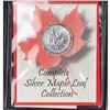Image 1 : 1990 Issue 1oz .9999 Fine $5 Silver Maple Leaf in deluxe holder (Tax Exempt)