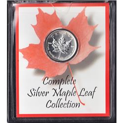 1995 Issue 1oz .9999 Fine $5 Silver Maple Leaf in deluxe holder (Tax Exempt)