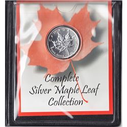 1999 Issue 1oz .9999 Fine $5 Silver Maple Leaf in deluxe holder (Tax Exempt) - cracked capsule