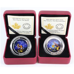 RCM lot of 2015 $25 Fine Silver Start Charts coins. You will receive the 2015 $25 Wounded Bear Silve