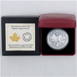 RCM Issue; 2014 Canada $20 Fine Silver Majestic Maple Leaves Coin (TAX Exempt)