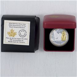 RCM Issue; 2014 Canada $20 Fine Silver 100th Anniversary of the Royal Ontario Museum (TAX Exempt)