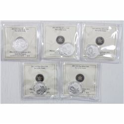 Estate Lot of 5x Canada 2013 $20 Fine Silver  Year of the Snake coin and COA (tax Exempt)