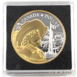 1608-2008 Gold Plated Proof Silver Dollar Commemorating the 400th Anniversary of Quebec city issued 