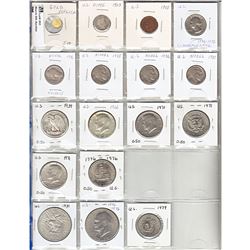 Estate Lot of USA coins in 2x2's.  Oldest date 1903. Some Silver coins as well. 17pcs