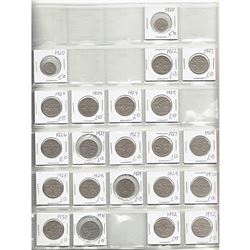 Estate Lot: 2x 30-pocket Pages Filled with 48x Canada 5-cents Mixed Dates Ranging from 1920 to 1943.