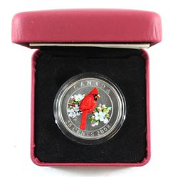 2008 Canada 25-Cent Northern Cardinal Issued by the RCM in Maroon Display Box. Scarce Issue!