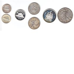 Estate Lot of 7x Canadian/USA/British Silver Coins. You will receive 5x Canadian, 1x USA and 1x Brit