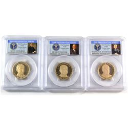 Estate Lot: 3x 2014 USA Presidential Dollars PCGS Certified PR-69 Deep Cameo. Included are Calvin Co